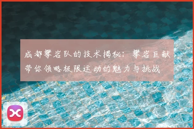 成都攀岩队的技术揭秘：攀岩巨献带你领略极限运动的魅力与挑战